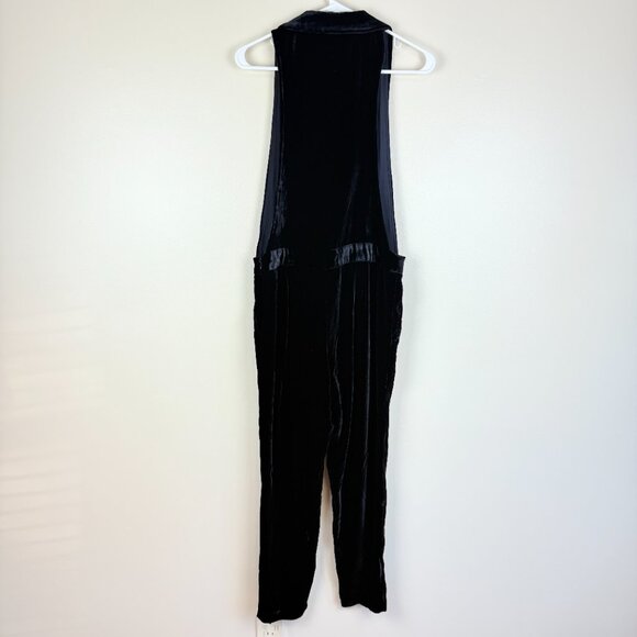 Anthropologie Harlyn Silk-Velvet Tuxedo Jumpsuit – Black Sz SP - Picture 3 of 13